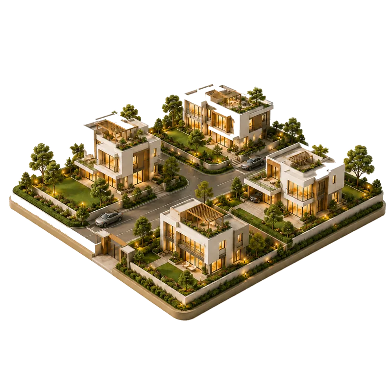 Villas isometric render